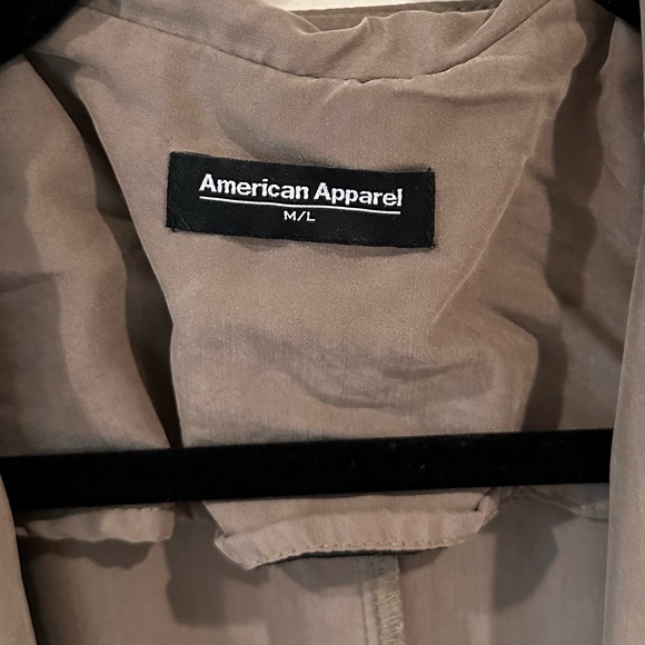 American Apparel Dylan Trench Sz M/L Olive - Picture 3 of 4